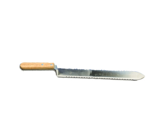 Dobro de aço inoxidável serrilhado destampando a faca com o punho de madeira para Honey Uncapping