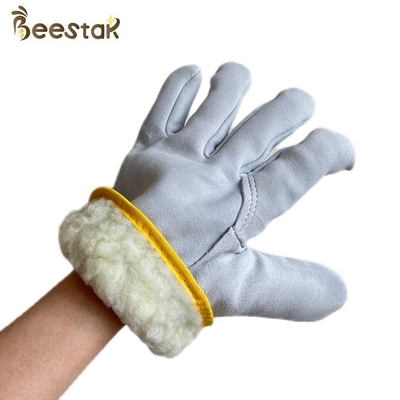 comprar Apicultura grossa branca durável das luvas da abelha da pele de carneiro em apicultor mornos do inverno fabricação em linha