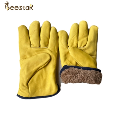 comprar Luvas grossas da apicultura do inverno da pele de carneiro da camurça do velo amarelas para o apicultor fabricação em linha
