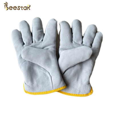 comprar Luvas grossas da abelha da pele de carneiro do inverno do dobro branco da cor para indústrias da apicultura fabricação em linha