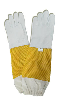 comprar Luvas de pele de ovelha branca de qualidade profissional para apicultura com punho ventilado de 470 mm a 500 mm de comprimento fabricação em linha