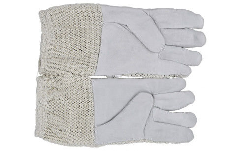 comprar Três luvas da apicultura da pele de caprino da malha do algodão da camada com a luva curto branca fabricação em linha