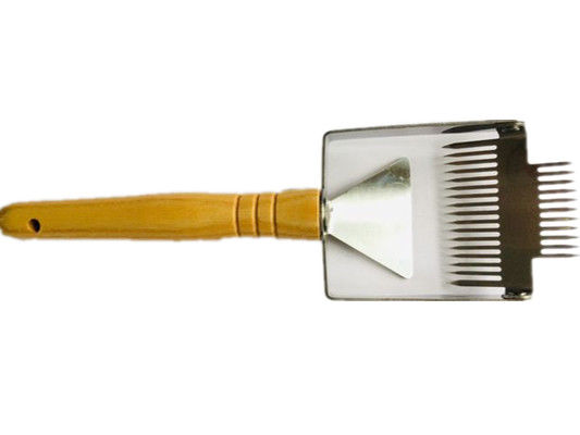 comprar Punho principal dobro de aço inoxidável de Mini Honey Uncapping Tools Bee Brush para a apicultura fabricação em linha