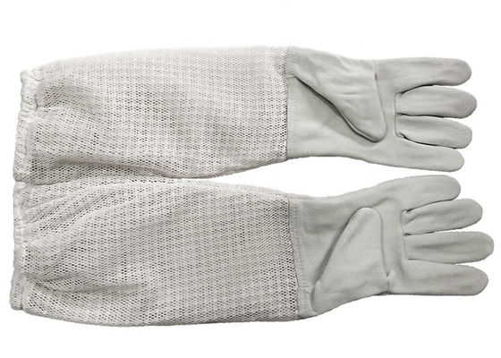 comprar Luvas brancas da apicultura da pele de carneiro do punho respirável longo de três camadas fabricação em linha