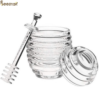 comprar Dois tipos potenciômetro e colher transparentes do mel da abelha com agitação frasco de cristal do mel de Rod do mini fabricação em linha