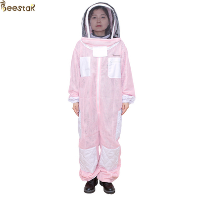 Traje de apicultura com véu rosa ventilado de três camadas Vestuário de segurança geral de alta qualidade