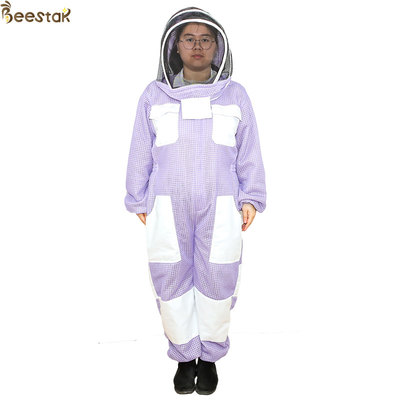 Roupas de apicultura ventiladas em três camadas de cor púrpura da moda para proteção extra de resistência
