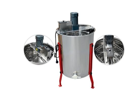 Extrator de mel de 4 quadros em aço inoxidável com espessura de 1,1 mm, cesto interno de 42*26cm e tanque de mel de 47*63cm para apiários