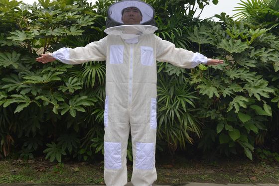 Traje de apicultura ventilado com véu redondo de três camadas Traje de abelha
