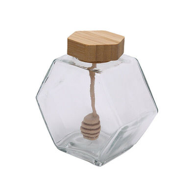 Garrafas & frascos de vidro do armazenamento do frasco do molho de Honey Jar And Spoon Jam do espaço livre 380ML